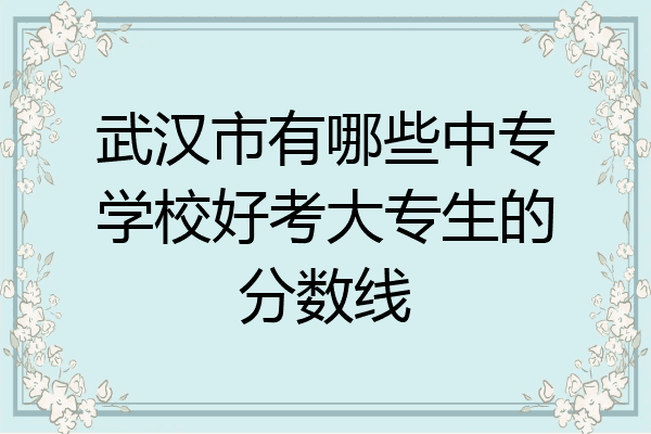 武汉市有哪些中专学校好考大专生的分数线
