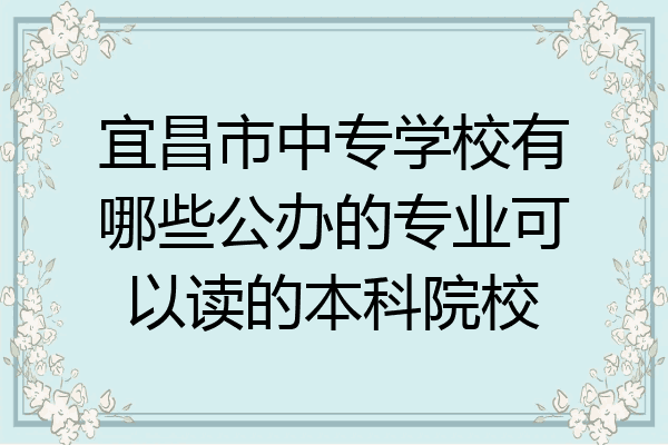 宜昌市中专学校有哪些公办的专业可以读的本科院校