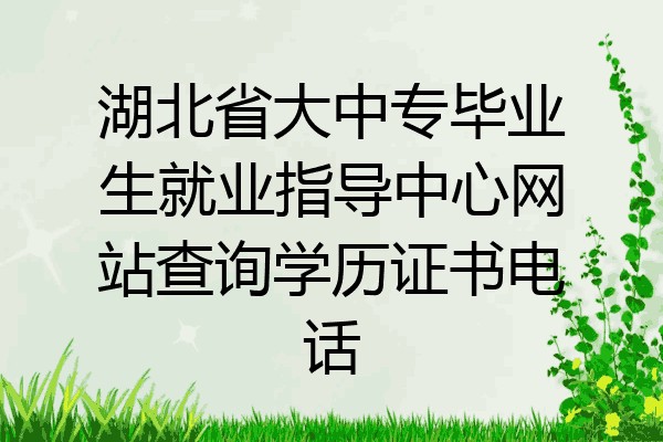 湖北省大中专毕业生就业指导中心网站查询学历证书电话