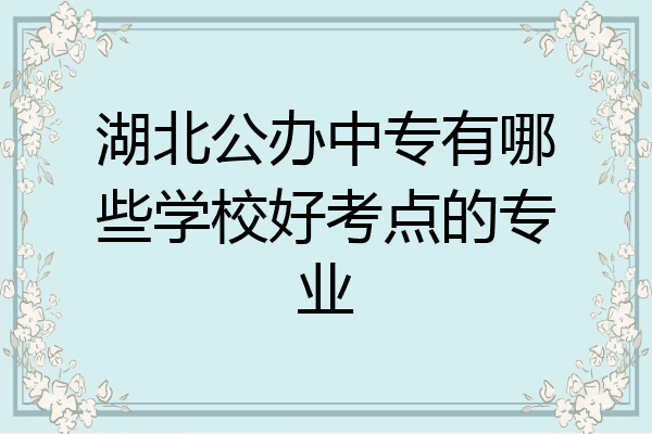 湖北公办中专有哪些学校好考点的专业
