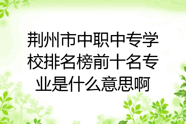 荆州市中职中专学校排名榜前十名专业是什么意思啊