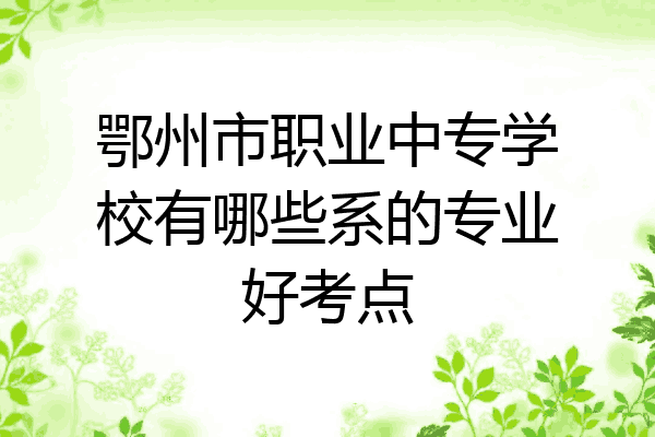 鄂州市职业中专学校有哪些系的专业好考点