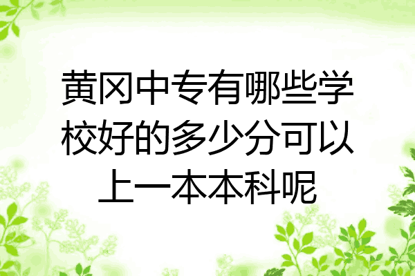 黄冈中专有哪些学校好的多少分可以上一本本科呢