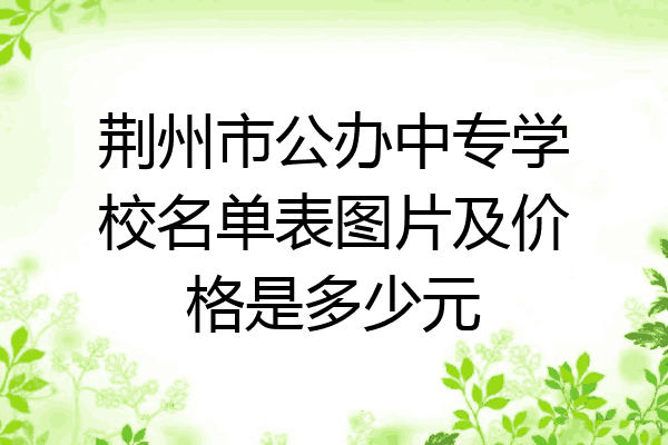 荆州市公办中专学校名单表图片及价格是多少元