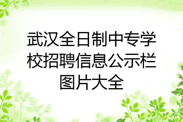 武汉全日制中专学校招聘信息公示栏图片大全