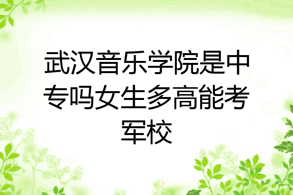 武汉音乐学院是中专吗女生多高能考军校