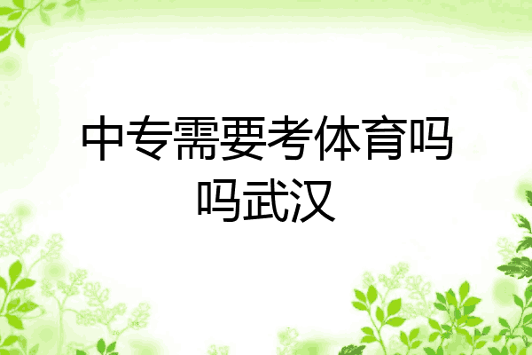 中专需要考体育吗吗武汉