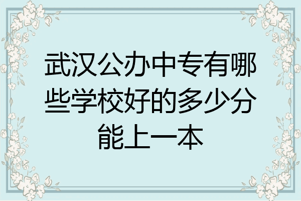 武汉公办中专有哪些学校好的多少分能上一本
