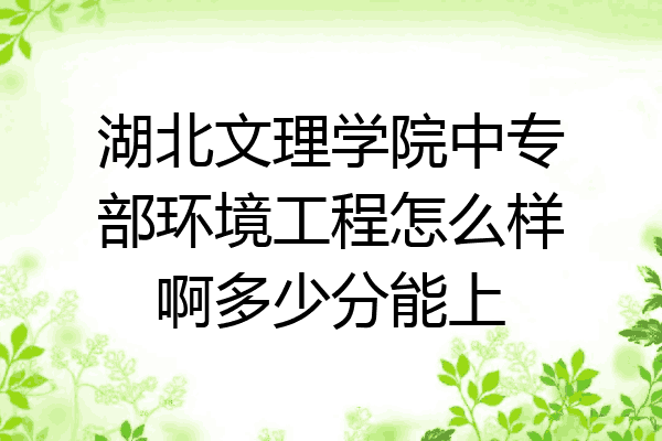 湖北文理学院中专部环境工程怎么样啊多少分能上