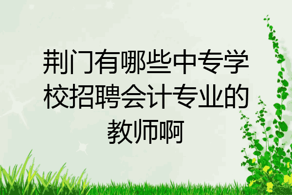 荆门有哪些中专学校招聘会计专业的教师啊