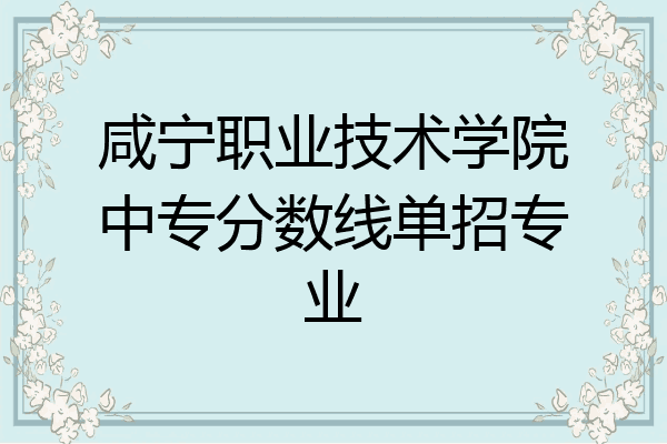咸宁职业技术学院中专分数线单招专业