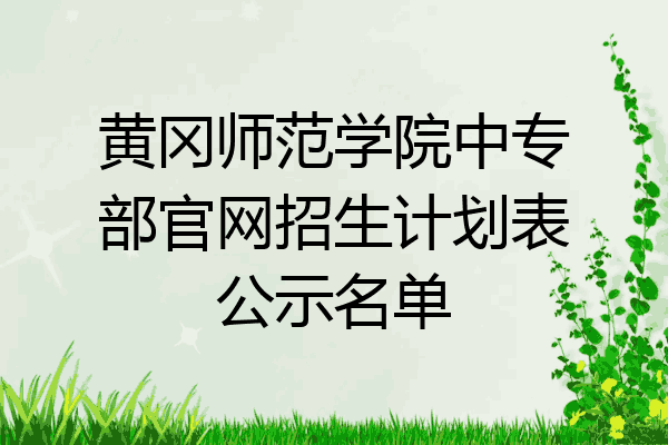 黄冈师范学院中专部官网招生计划表公示名单