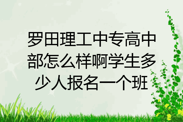 罗田理工中专高中部怎么样啊学生多少人报名一个班