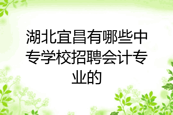 湖北宜昌有哪些中专学校招聘会计专业的