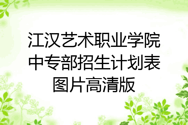 江汉艺术职业学院中专部招生计划表图片高清版