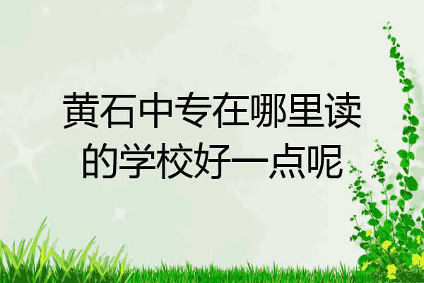 黄石中专在哪里读的学校好一点呢