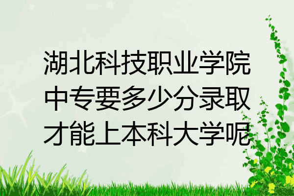 湖北科技职业学院中专要多少分录取才能上本科大学呢