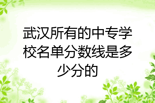 武汉所有的中专学校名单分数线是多少分的