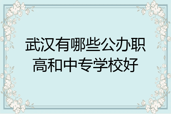 武汉有哪些公办职高和中专学校好