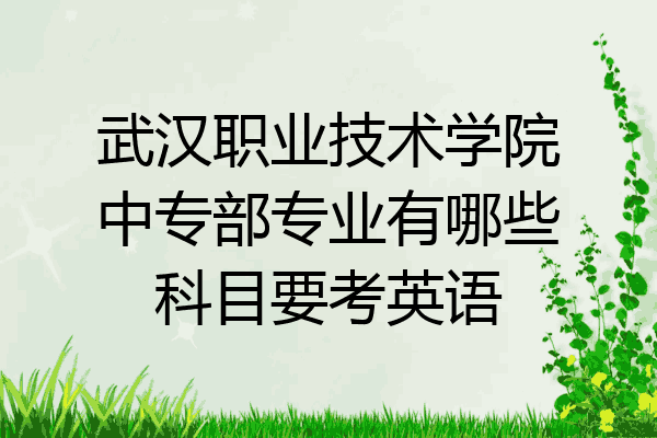武汉职业技术学院中专部专业有哪些科目要考英语