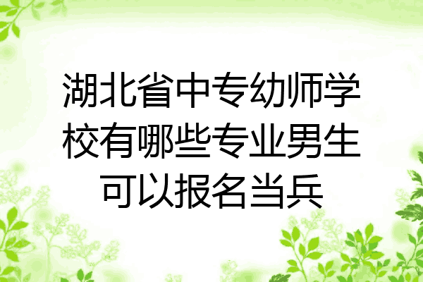 湖北省中专幼师学校有哪些专业男生可以报名当兵