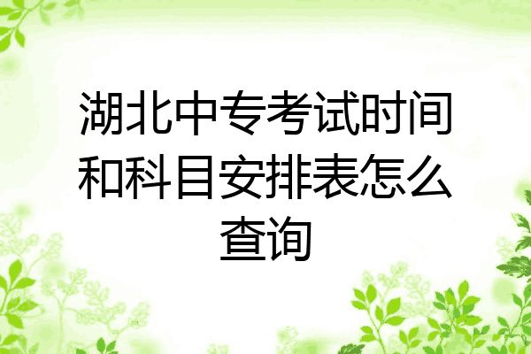 湖北中专考试时间和科目安排表怎么查询