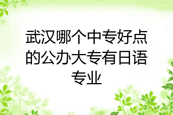 武汉哪个中专好点的公办大专有日语专业