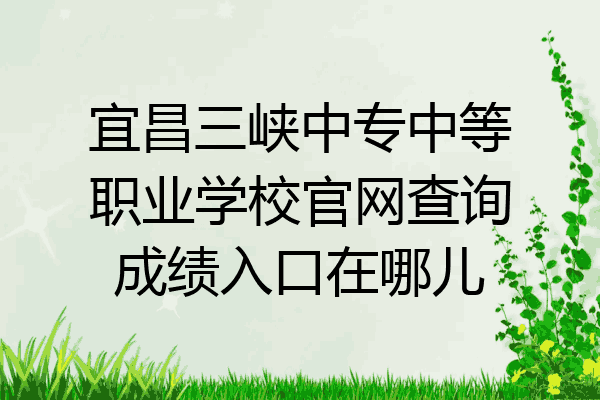 宜昌三峡中专中等职业学校官网查询成绩入口在哪儿