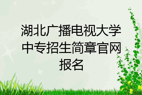 湖北广播电视大学中专招生简章官网报名