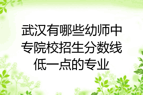 武汉有哪些幼师中专院校招生分数线低一点的专业