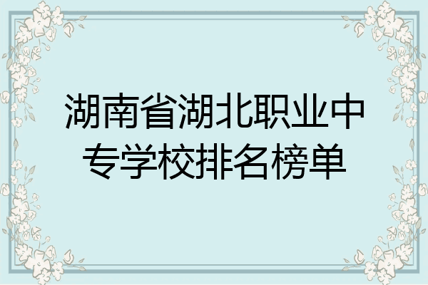 湖南省湖北职业中专学校排名榜单