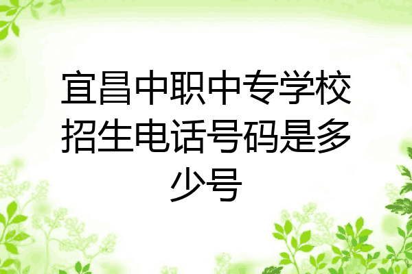 宜昌中职中专学校招生电话号码是多少号