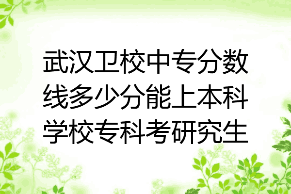 武汉卫校中专分数线多少分能上本科学校专科考研究生