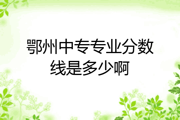 鄂州中专专业分数线是多少啊