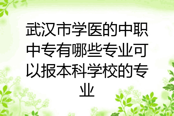 武汉市学医的中职中专有哪些专业可以报本科学校的专业