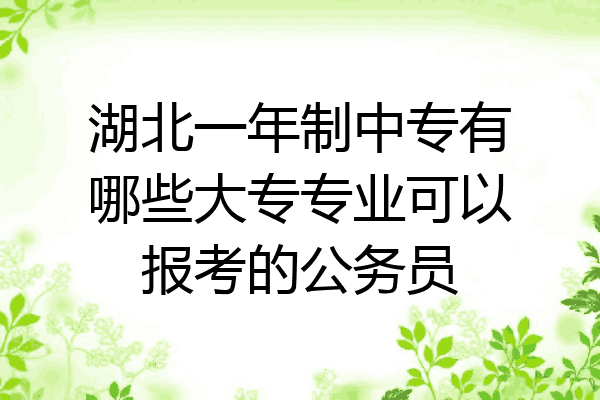 湖北一年制中专有哪些大专专业可以报考的公务员