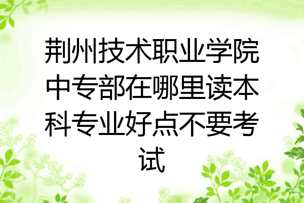 荆州技术职业学院中专部在哪里读本科专业好点不要考试