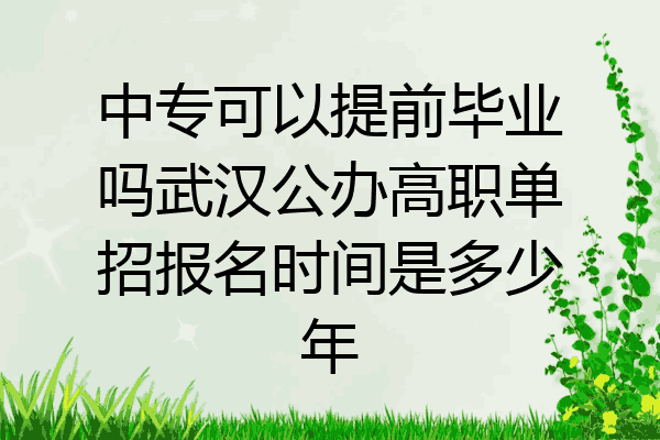 中专可以提前毕业吗武汉公办高职单招报名时间是多少年