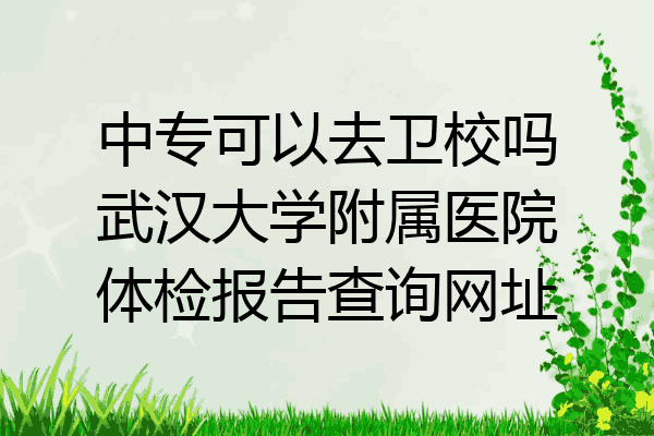 中专可以去卫校吗武汉大学附属医院体检报告查询网址