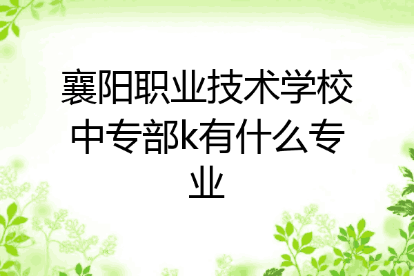 襄阳职业技术学校中专部k有什么专业