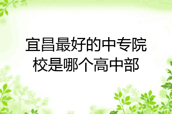 宜昌最好的中专院校是哪个高中部