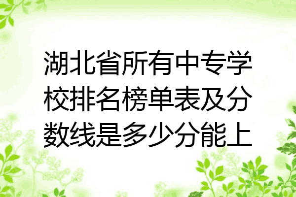 湖北省所有中专学校排名榜单表及分数线是多少分能上