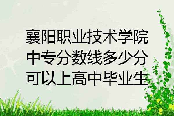 襄阳职业技术学院中专分数线多少分可以上高中毕业生