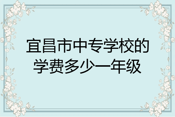 宜昌市中专学校的学费多少一年级
