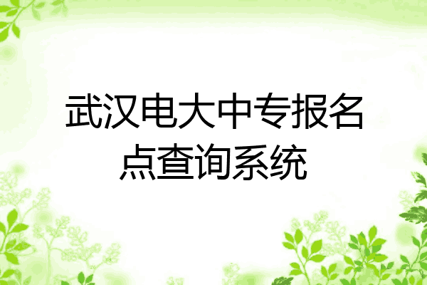 武汉电大中专报名点查询系统