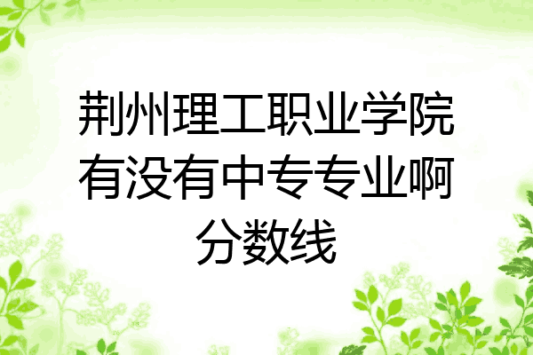 荆州理工职业学院有没有中专专业啊分数线