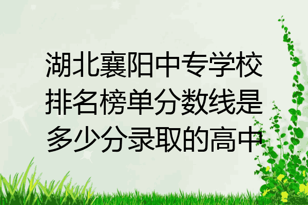 湖北襄阳中专学校排名榜单分数线是多少分录取的高中