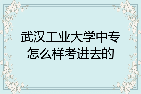 武汉工业大学中专怎么样考进去的