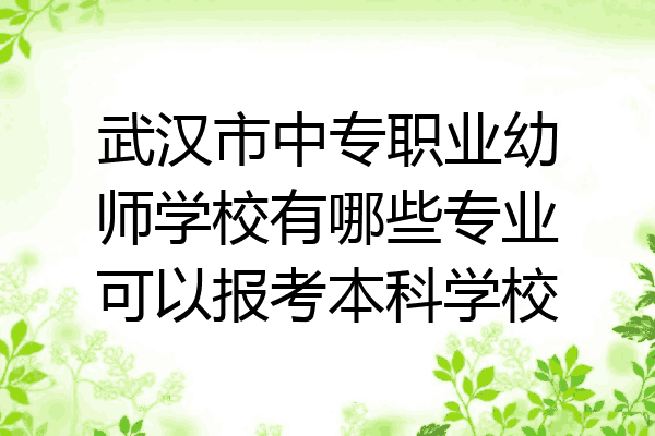 武汉市中专职业幼师学校有哪些专业可以报考本科学校