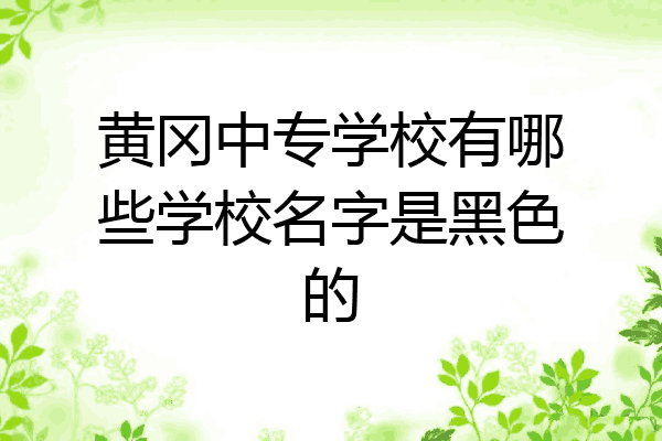黄冈中专学校有哪些学校名字是黑色的